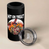 Funny Halloween Baseball 4 in 1 Can Cooler Tumbler Hit Or Treat Skeleton Player