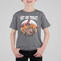 Funny Halloween Baseball T Shirt For Kid Hit Or Treat Skeleton Player - Wonder Print Shop