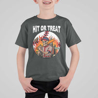 Funny Halloween Baseball T Shirt For Kid Hit Or Treat Skeleton Player - Wonder Print Shop