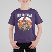 Funny Halloween Baseball T Shirt For Kid Hit Or Treat Skeleton Player - Wonder Print Shop