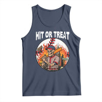 Funny Halloween Baseball Tank Top Hit Or Treat Skeleton Player - Wonder Print Shop