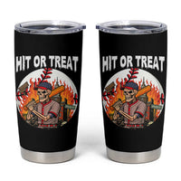 Funny Halloween Baseball Tumbler Cup Hit Or Treat Skeleton Player