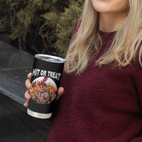 Funny Halloween Baseball Tumbler Cup Hit Or Treat Skeleton Player