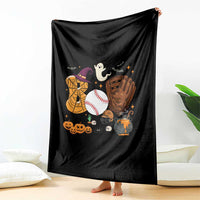 Halloween Baseball Throw Blanket Funny Boo Player Gift For Catcher - Wonder Print Shop