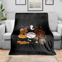 Halloween Baseball Throw Blanket Funny Boo Player Gift For Catcher - Wonder Print Shop