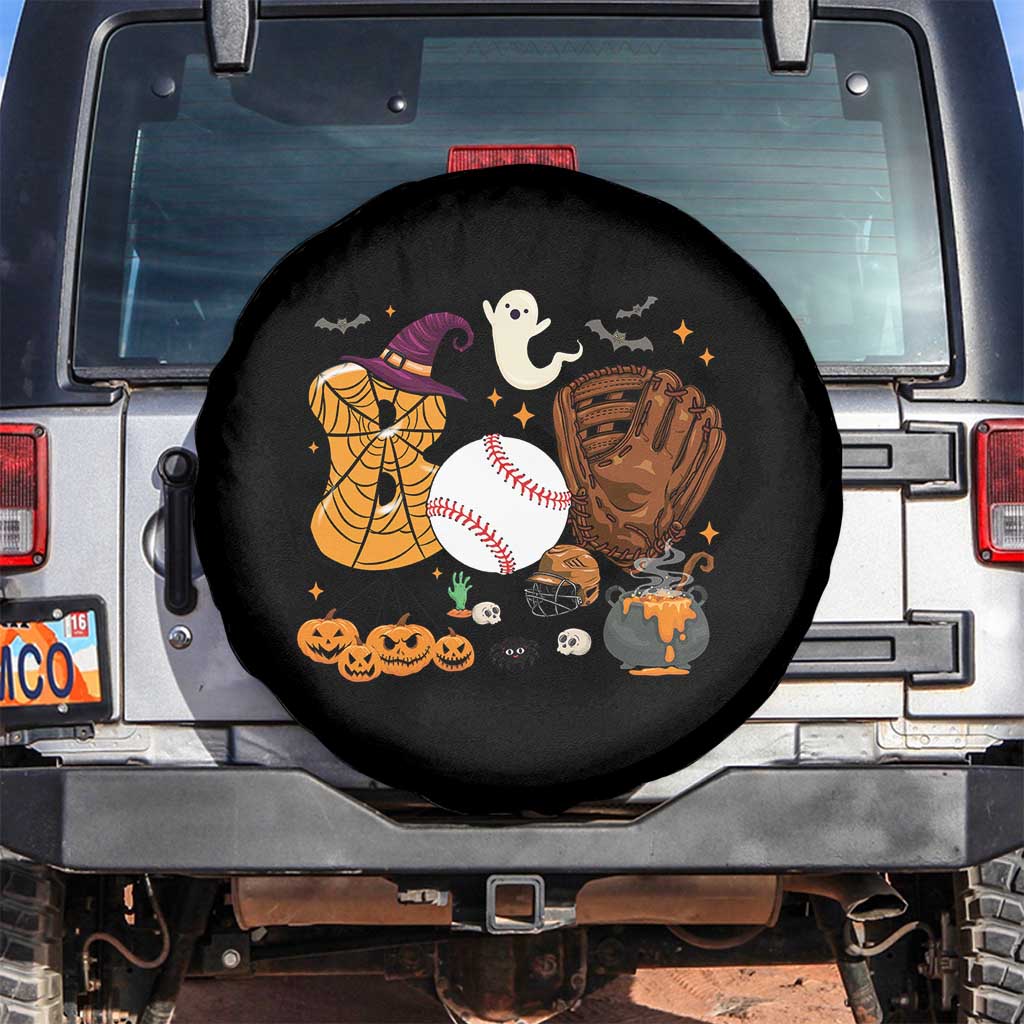 Halloween Baseball Spare Tire Cover Funny Boo Player Gift For Catcher - Wonder Print Shop