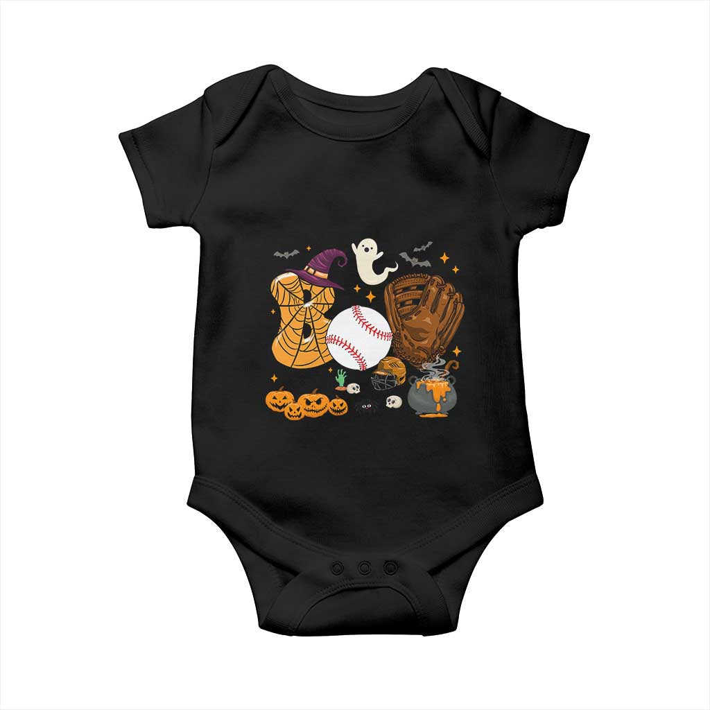 Halloween Baseball Baby Onesie Funny Boo Player Gift For Catcher - Wonder Print Shop