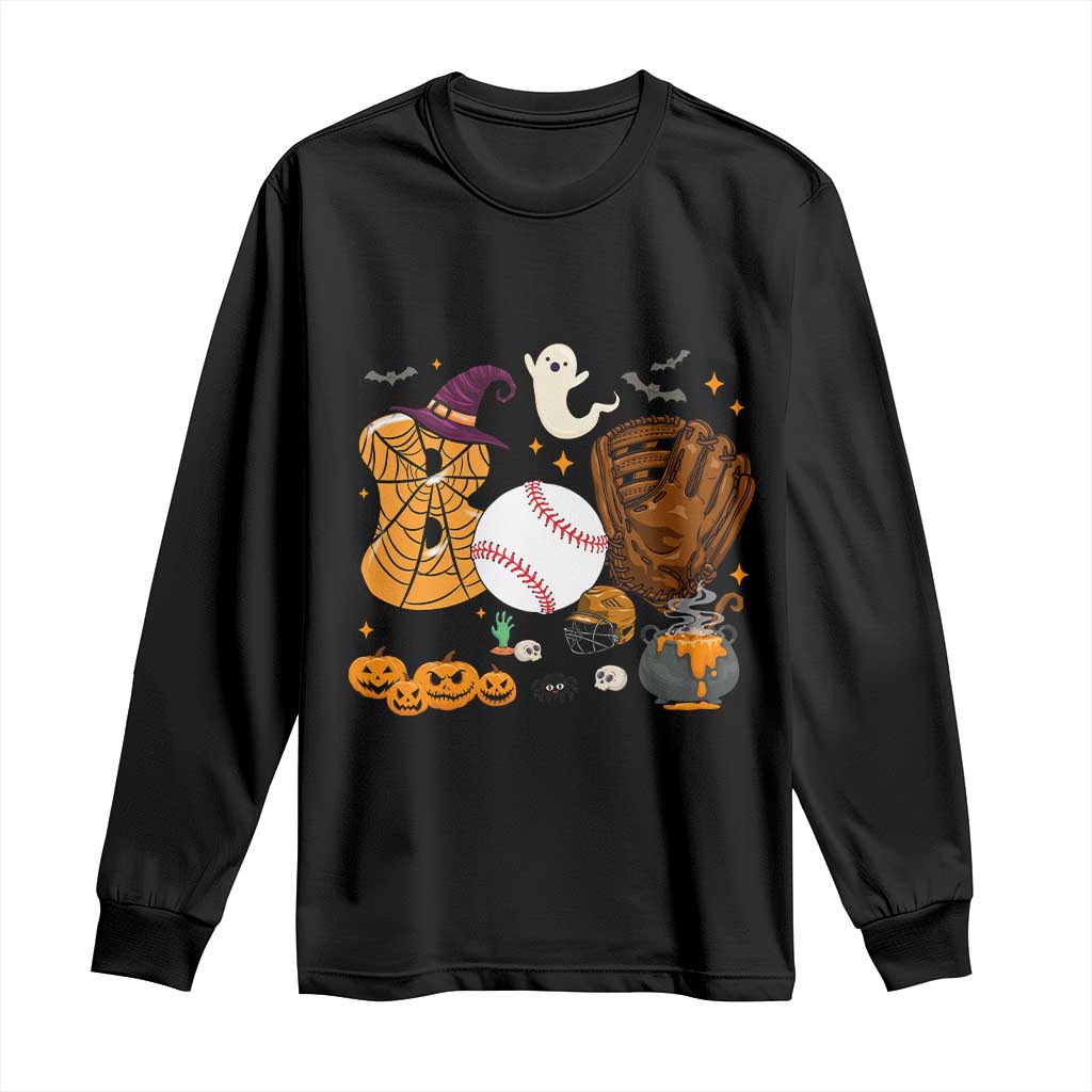 Halloween Baseball Long Sleeve Shirt Funny Boo Player Gift For Catcher - Wonder Print Shop