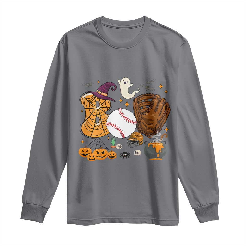 Halloween Baseball Long Sleeve Shirt Funny Boo Player Gift For Catcher - Wonder Print Shop