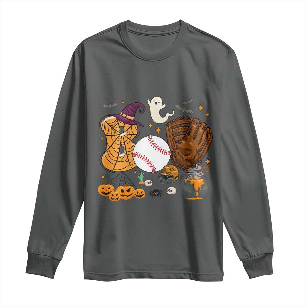 Halloween Baseball Long Sleeve Shirt Funny Boo Player Gift For Catcher - Wonder Print Shop