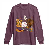 Halloween Baseball Long Sleeve Shirt Funny Boo Player Gift For Catcher - Wonder Print Shop