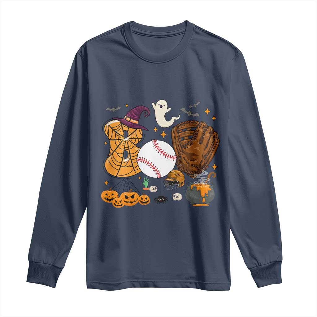 Halloween Baseball Long Sleeve Shirt Funny Boo Player Gift For Catcher - Wonder Print Shop