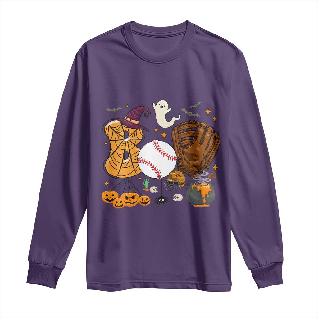 Halloween Baseball Long Sleeve Shirt Funny Boo Player Gift For Catcher - Wonder Print Shop