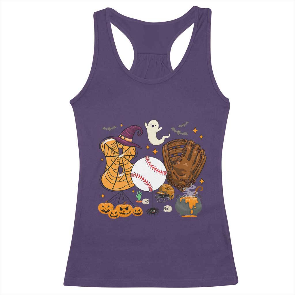 Halloween Baseball Racerback Tank Top Funny Boo Player Gift For Catcher - Wonder Print Shop