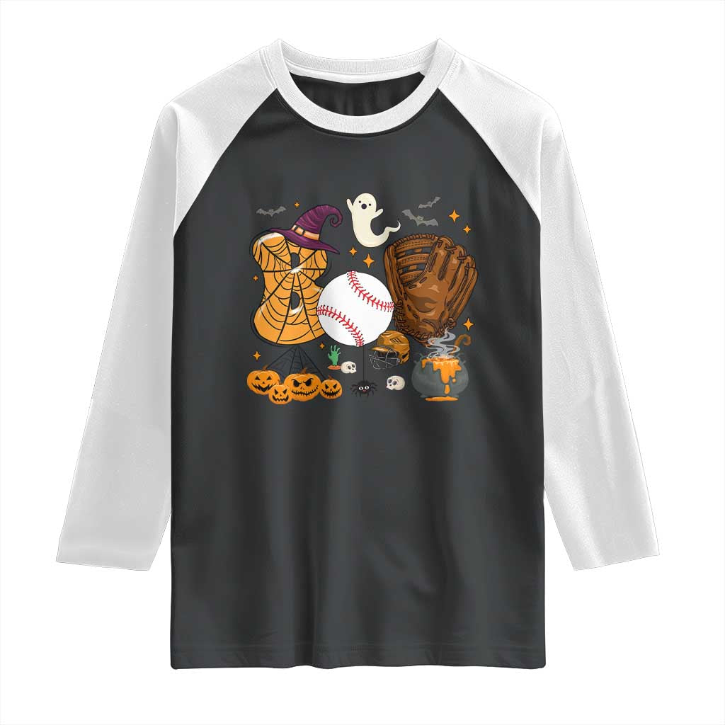 Halloween Baseball Raglan Shirt Funny Boo Player Gift For Catcher - Wonder Print Shop
