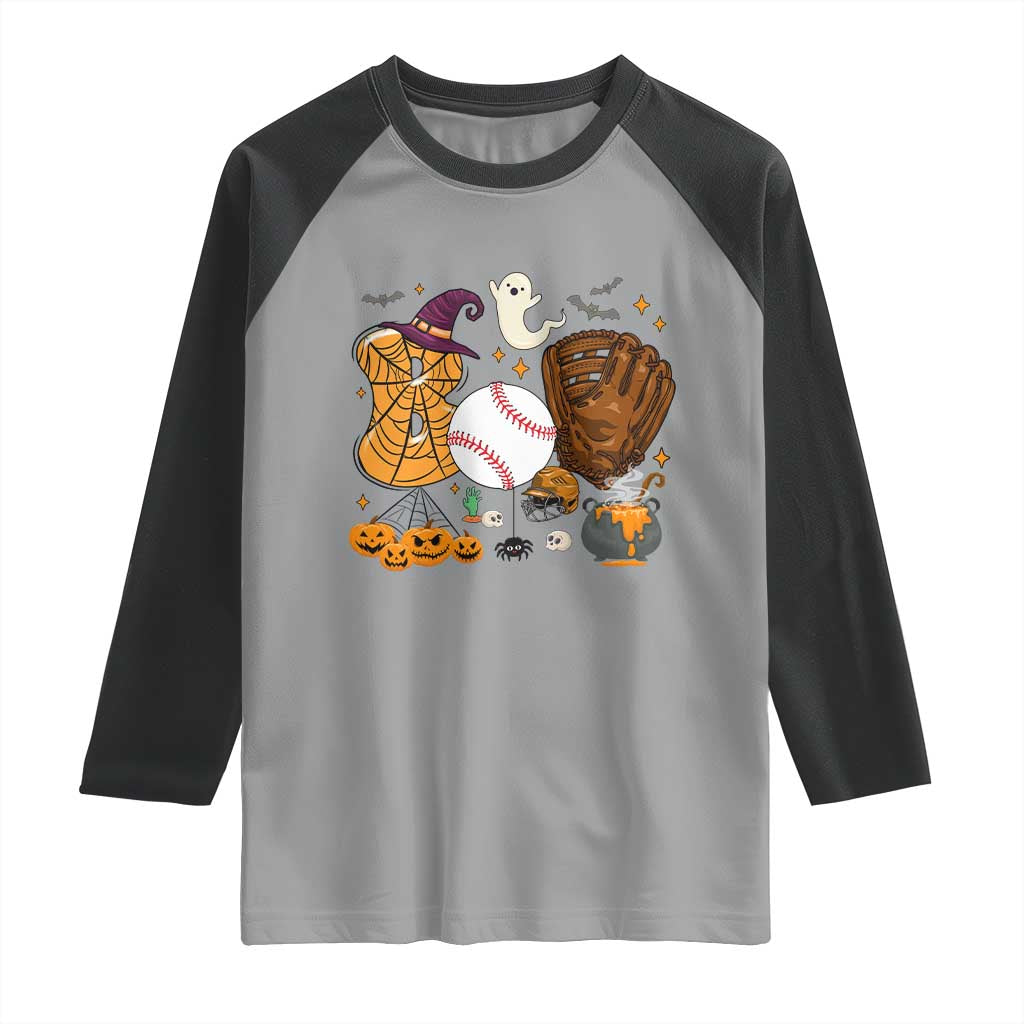Halloween Baseball Raglan Shirt Funny Boo Player Gift For Catcher - Wonder Print Shop