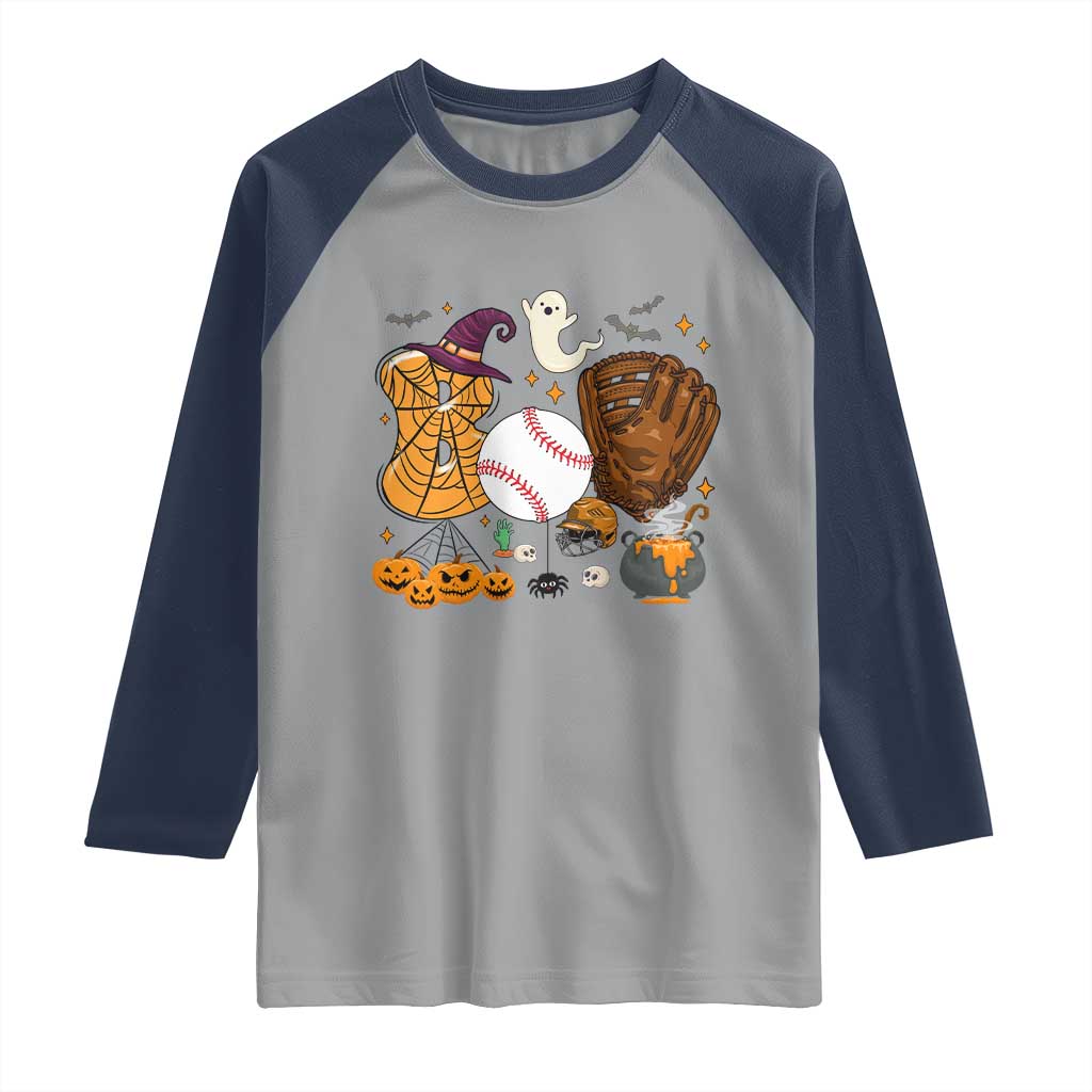 Halloween Baseball Raglan Shirt Funny Boo Player Gift For Catcher - Wonder Print Shop