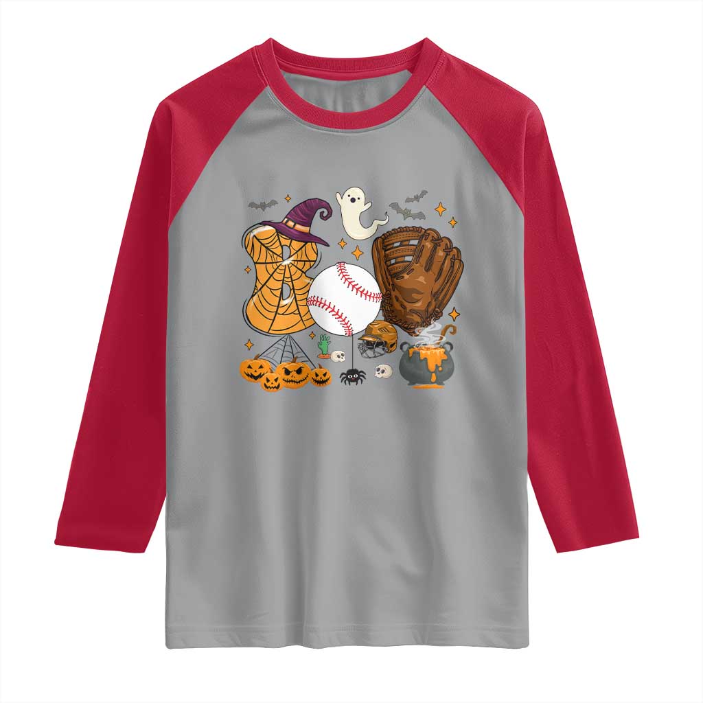 Halloween Baseball Raglan Shirt Funny Boo Player Gift For Catcher - Wonder Print Shop