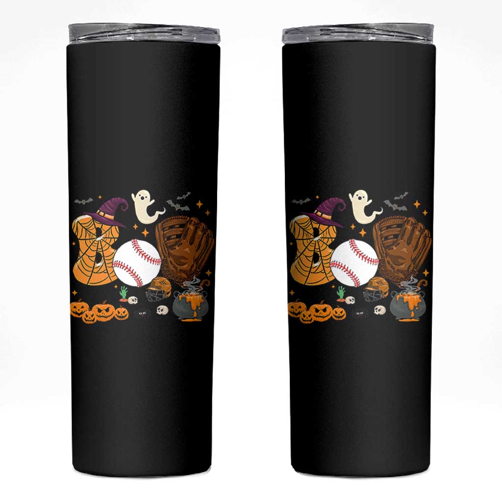 Halloween Baseball Skinny Tumbler Funny Boo Player Gift For Catcher