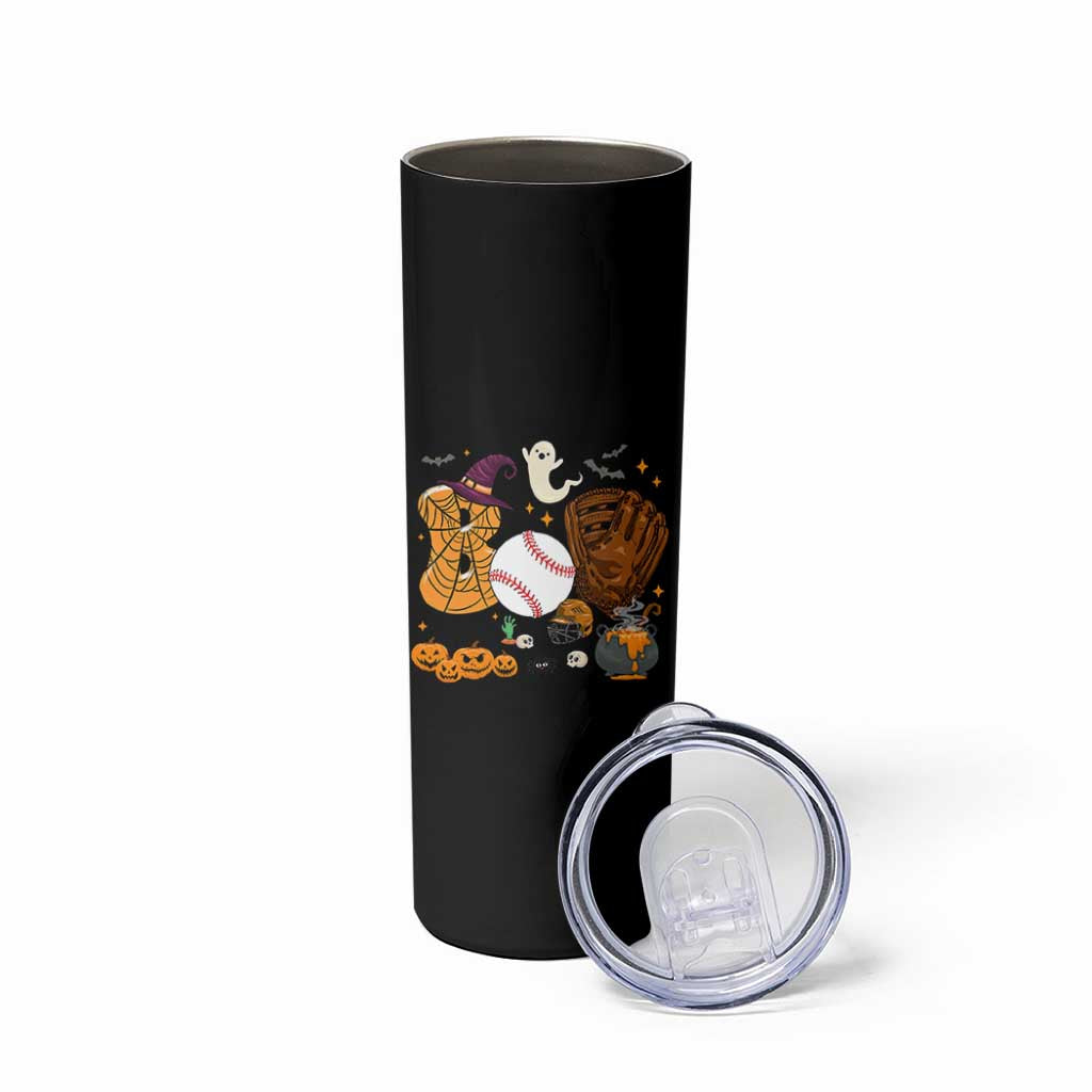 Halloween Baseball Skinny Tumbler Funny Boo Player Gift For Catcher