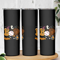Halloween Baseball Skinny Tumbler Funny Boo Player Gift For Catcher