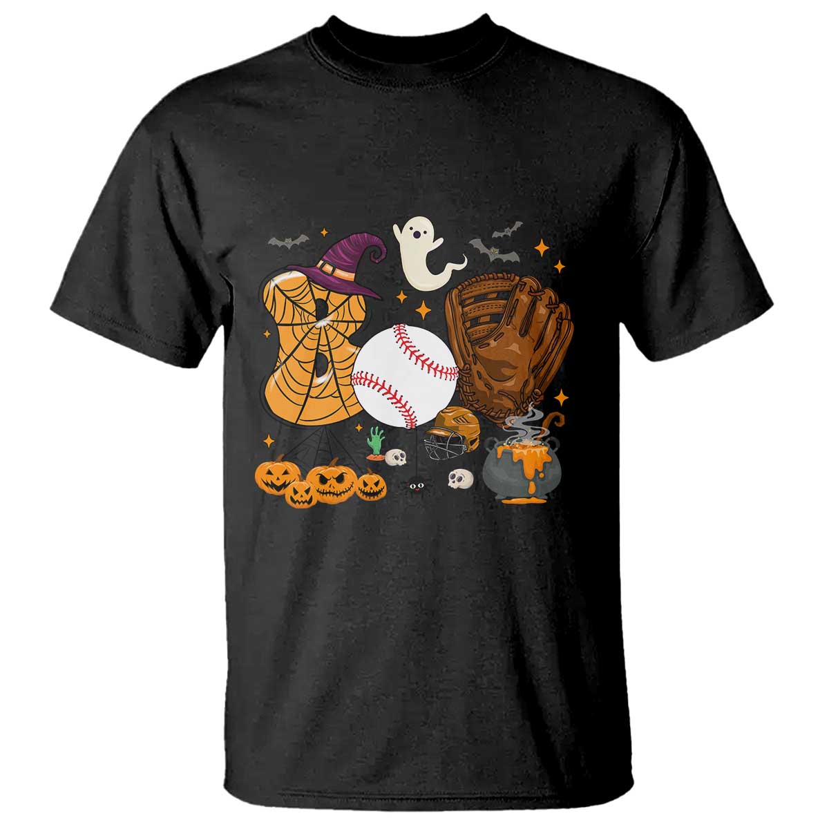 Halloween Baseball T Shirt Funny Boo Player Gift For Catcher - Wonder Print Shop
