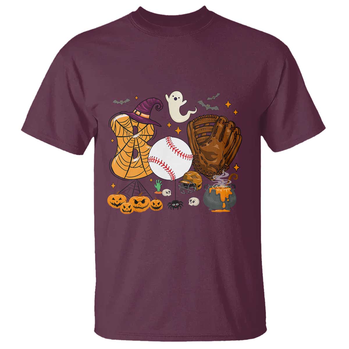 Halloween Baseball T Shirt Funny Boo Player Gift For Catcher - Wonder Print Shop