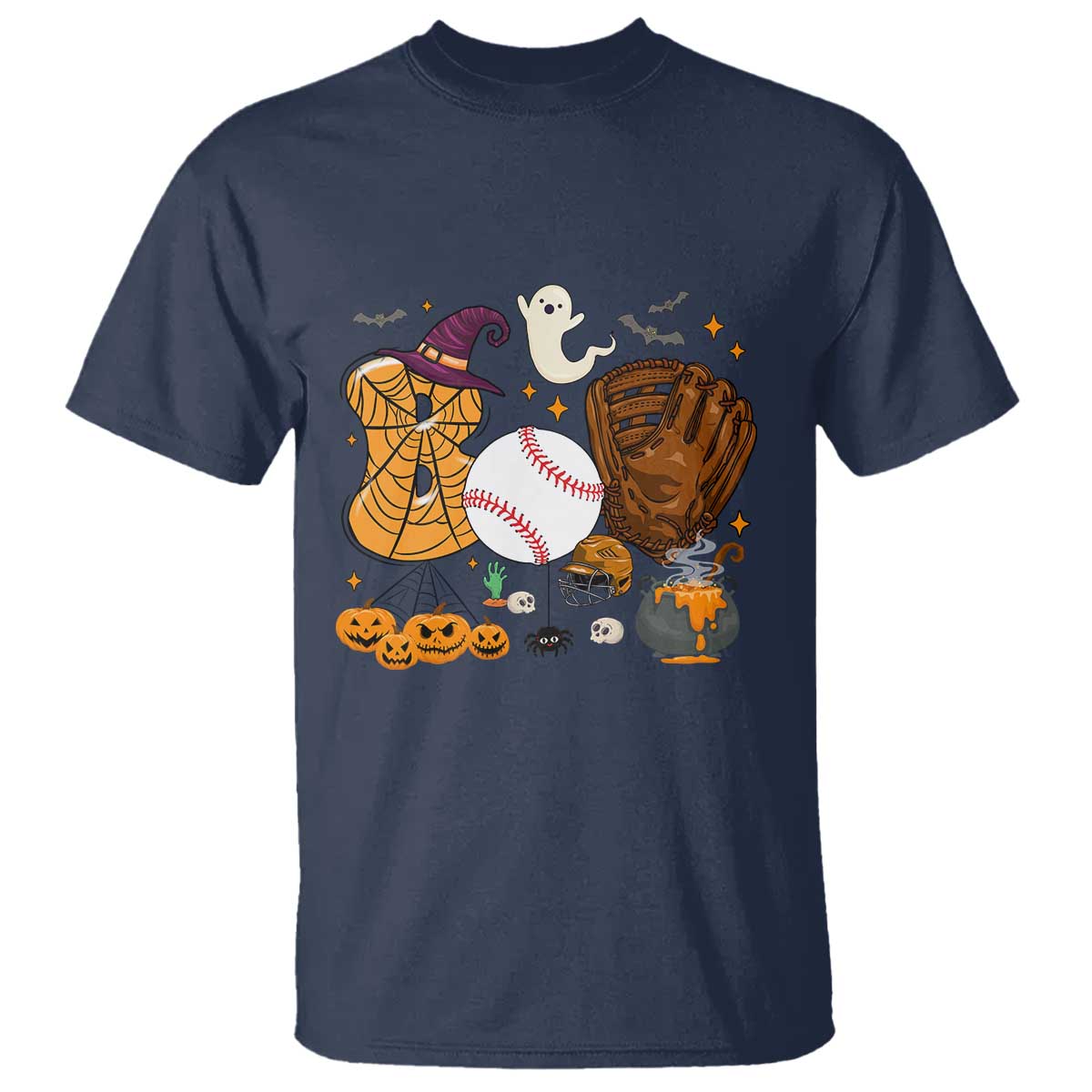 Halloween Baseball T Shirt Funny Boo Player Gift For Catcher - Wonder Print Shop