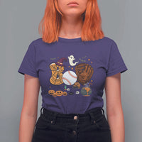 Halloween Baseball T Shirt For Women Funny Boo Player Gift For Catcher - Wonder Print Shop