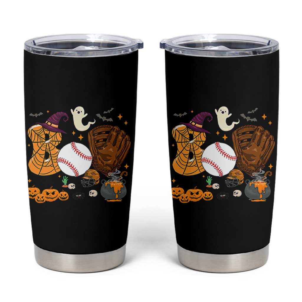 Halloween Baseball Tumbler Cup Funny Boo Player Gift For Catcher