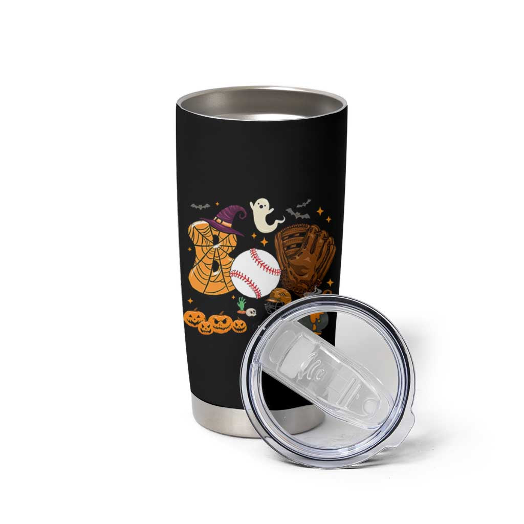 Halloween Baseball Tumbler Cup Funny Boo Player Gift For Catcher