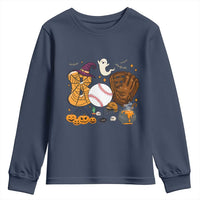 Halloween Baseball Youth Sweatshirt Funny Boo Player Gift For Catcher - Wonder Print Shop