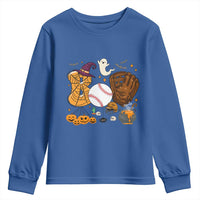 Halloween Baseball Youth Sweatshirt Funny Boo Player Gift For Catcher - Wonder Print Shop