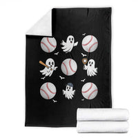 Halloween Baseball Throw Blanket Cute Ghost Playing Ball Gift - Wonder Print Shop