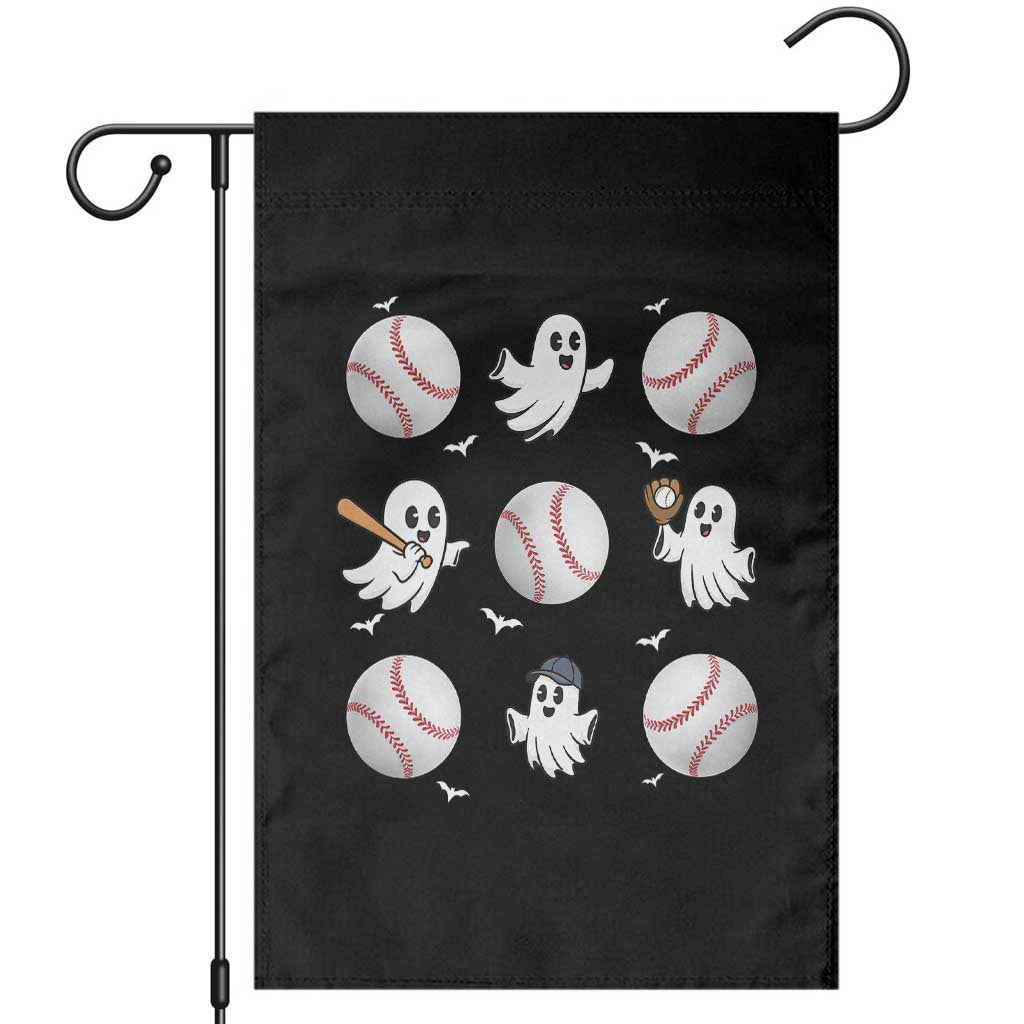 Halloween Baseball Garden Flag Cute Ghost Playing Ball Gift - Wonder Print Shop
