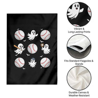 Halloween Baseball Garden Flag Cute Ghost Playing Ball Gift - Wonder Print Shop