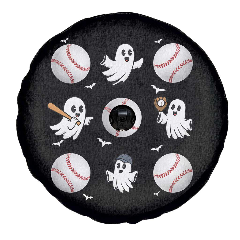 Halloween Baseball Spare Tire Cover Cute Ghost Playing Ball Gift - Wonder Print Shop