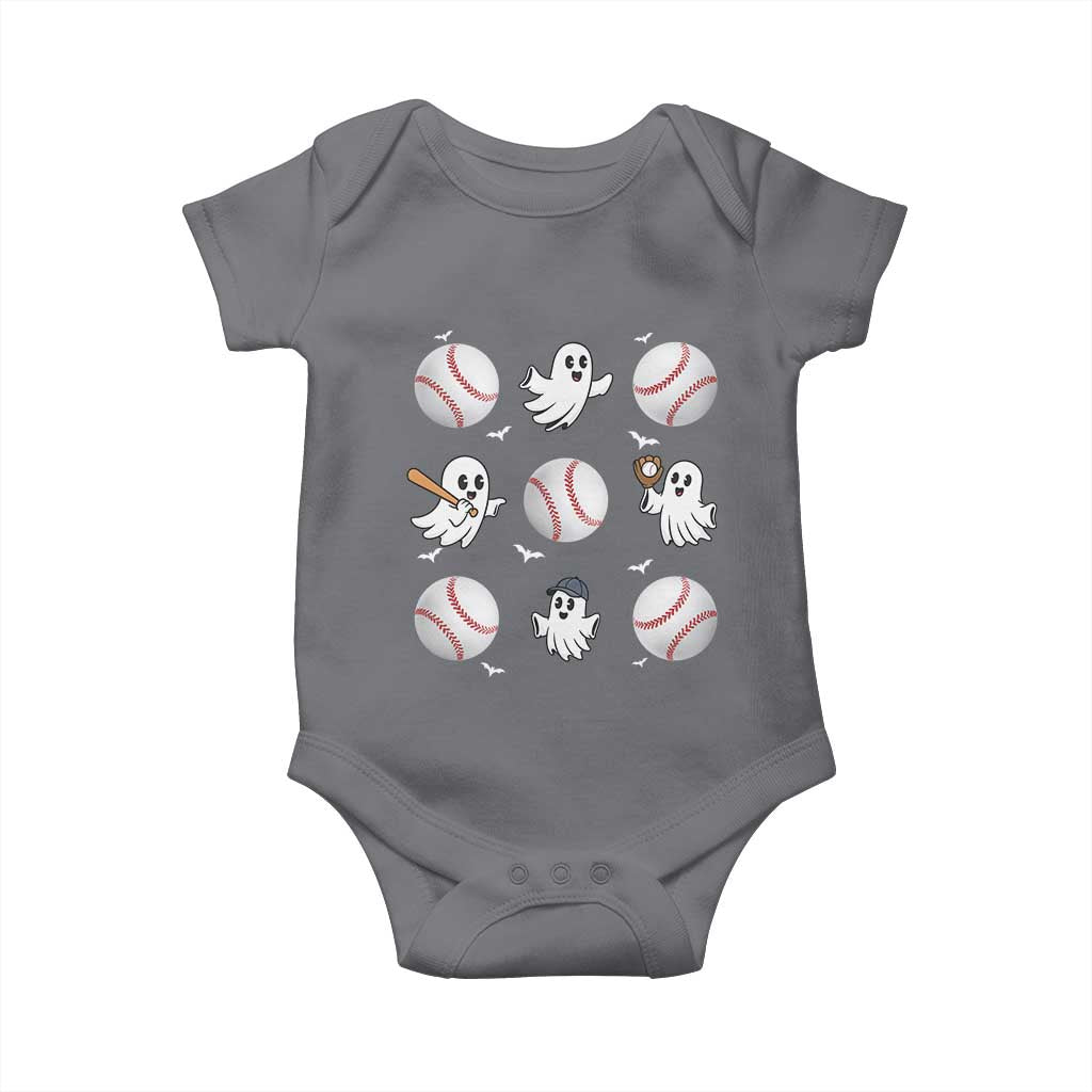 Halloween Baseball Baby Onesie Cute Ghost Playing Ball Gift - Wonder Print Shop