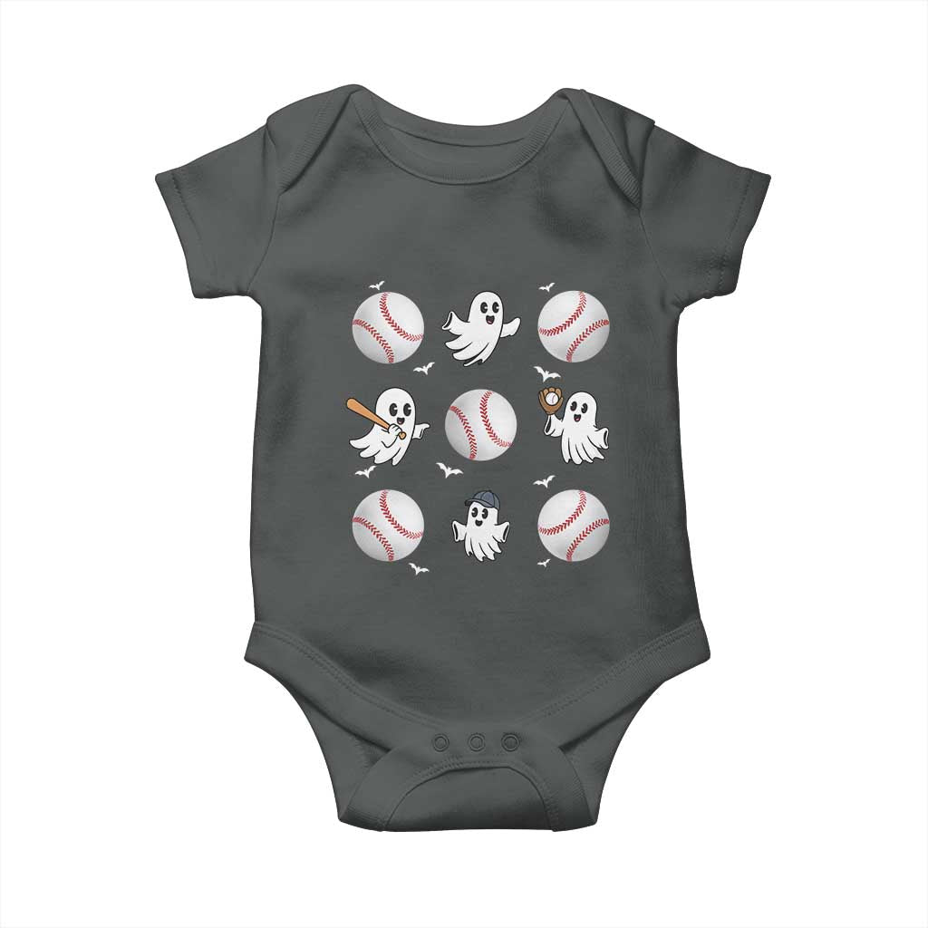 Halloween Baseball Baby Onesie Cute Ghost Playing Ball Gift - Wonder Print Shop