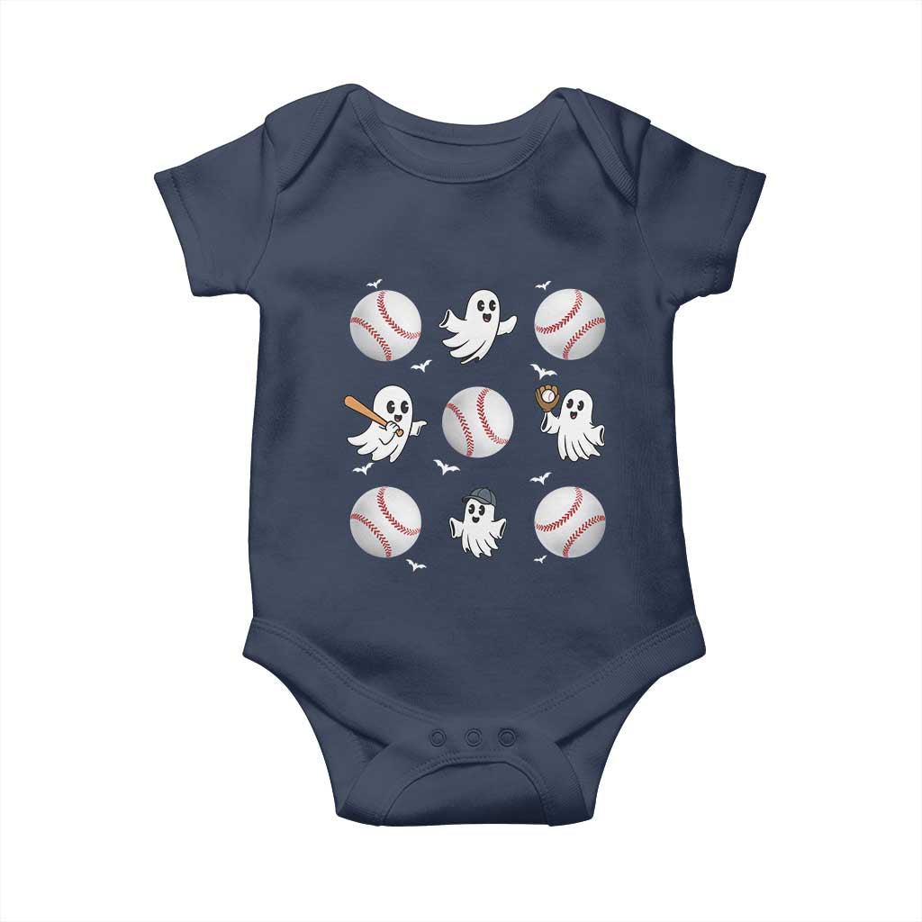 Halloween Baseball Baby Onesie Cute Ghost Playing Ball Gift - Wonder Print Shop