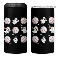 Halloween Baseball 4 in 1 Can Cooler Tumbler Cute Ghost Playing Ball Gift