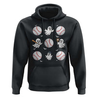 Halloween Baseball Hoodie Cute Ghost Playing Ball Gift - Wonder Print Shop