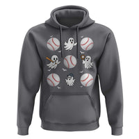 Halloween Baseball Hoodie Cute Ghost Playing Ball Gift - Wonder Print Shop