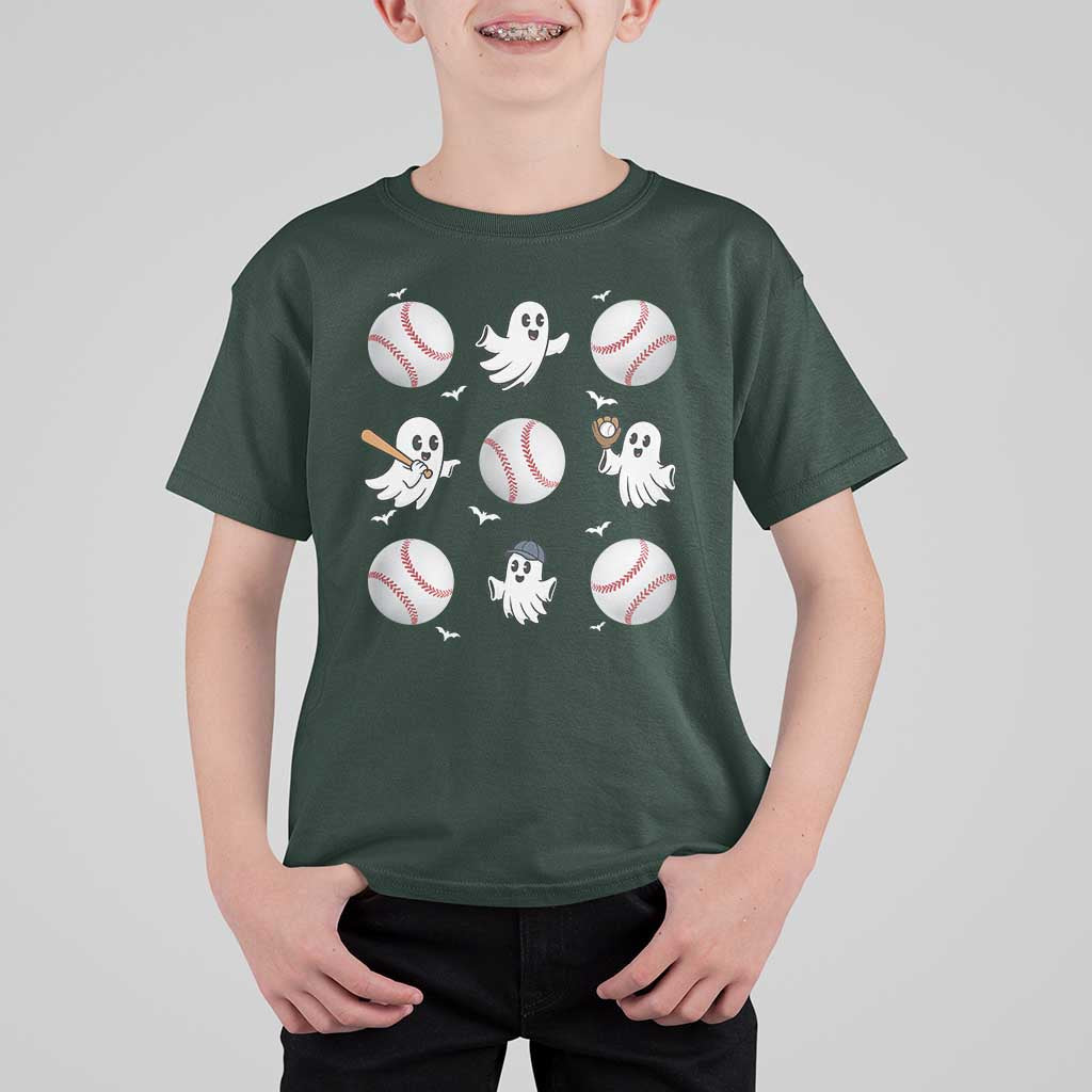 Halloween Baseball T Shirt For Kid Cute Ghost Playing Ball Gift - Wonder Print Shop