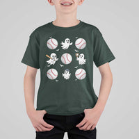Halloween Baseball T Shirt For Kid Cute Ghost Playing Ball Gift - Wonder Print Shop