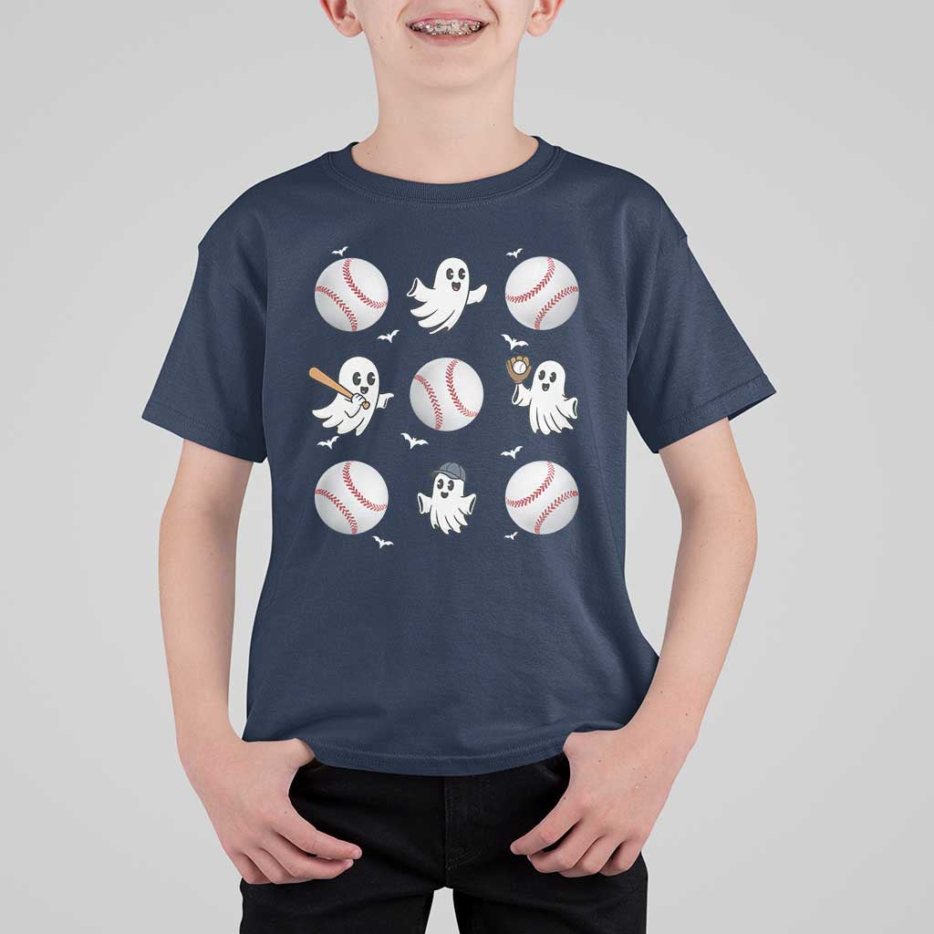 Halloween Baseball T Shirt For Kid Cute Ghost Playing Ball Gift - Wonder Print Shop
