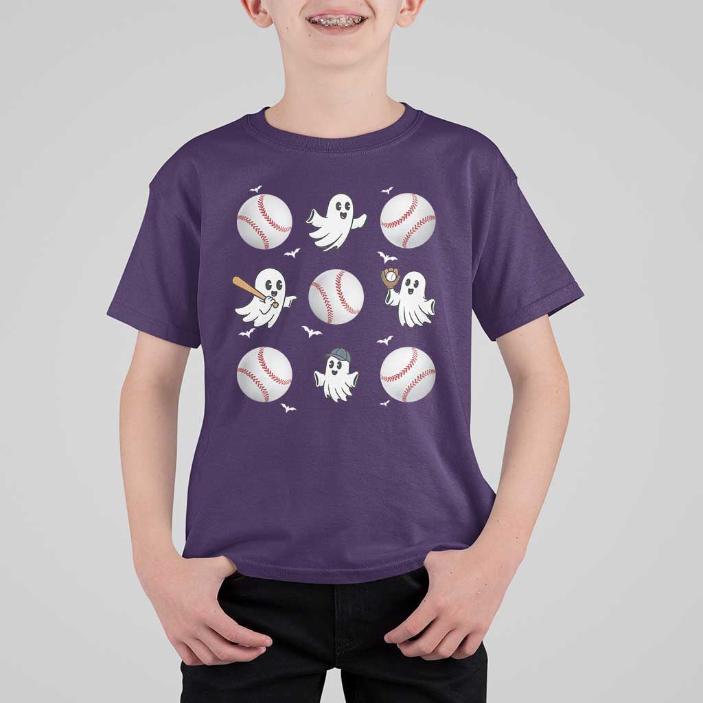 Halloween Baseball T Shirt For Kid Cute Ghost Playing Ball Gift - Wonder Print Shop