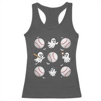 Halloween Baseball Racerback Tank Top Cute Ghost Playing Ball Gift - Wonder Print Shop