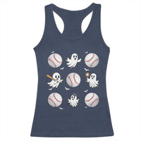 Halloween Baseball Racerback Tank Top Cute Ghost Playing Ball Gift - Wonder Print Shop
