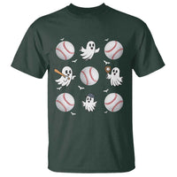 Halloween Baseball T Shirt Cute Ghost Playing Ball Gift - Wonder Print Shop